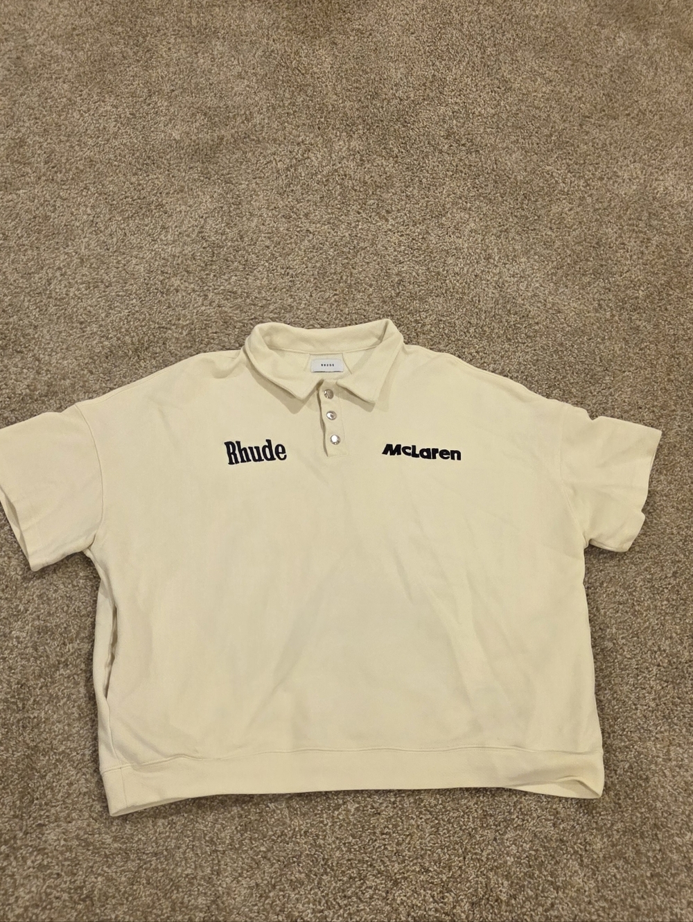 Rhude McLaren Cream Polo Shirt